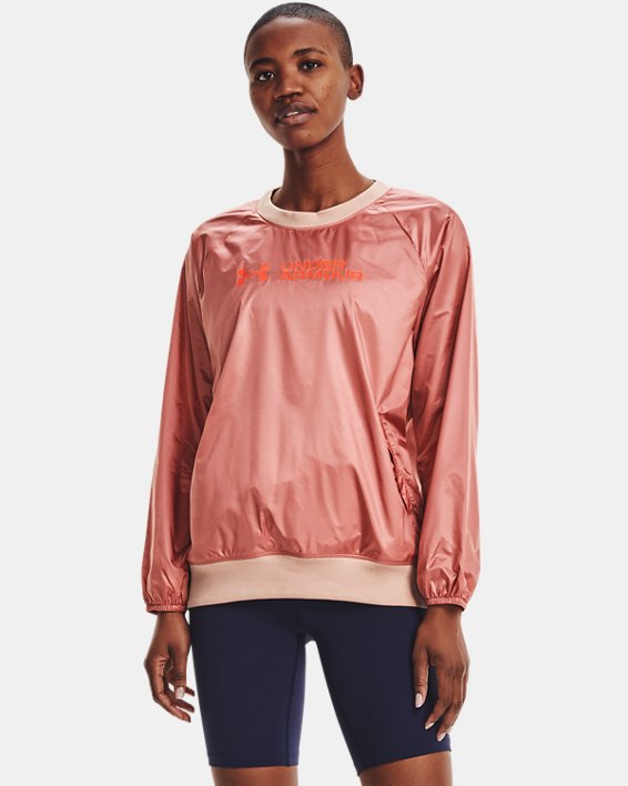 Camiseta UA RECOVER™ Woven Shine para mujer, Pink, pdpMainDesktop image number 0